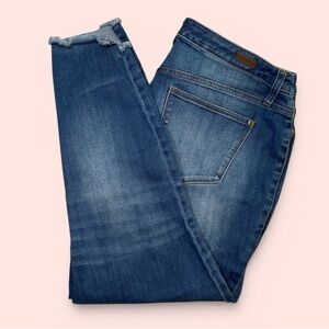 LILA RYAN Women’s 16W Dark Blue Distressed Ankle Jeans